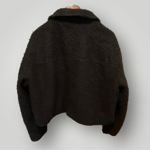 CI SONO Charcoal Cropped Bouclé Bomber Jacket XL - Picture 4 of 7